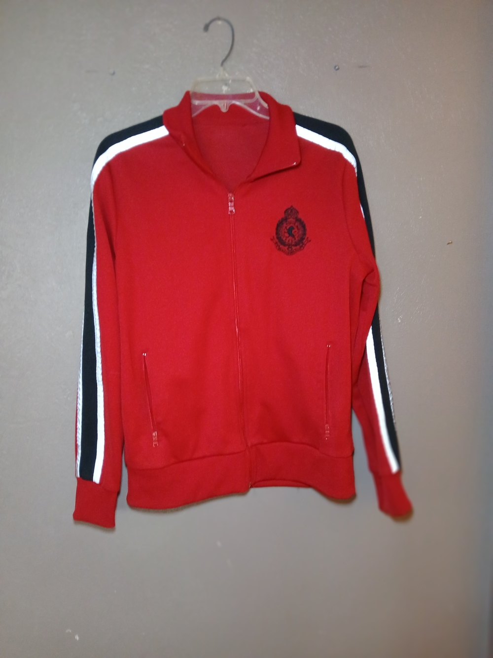 Express Men's Lg Red Jacket with Side Stripe